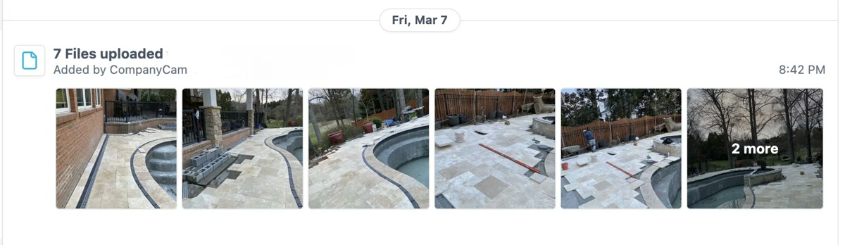 Daily jobsite progress photos uploaded to JobTread