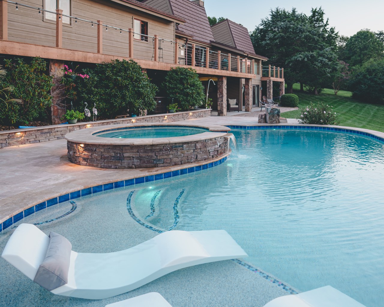 Twilight Pool, Stone Spa & Sheer Descent Water Feature