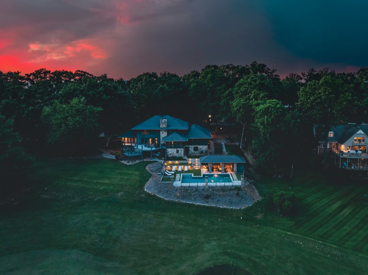 The Night Green, Pool Renovation, Travertine & Turf in East Tennessee - photo 2