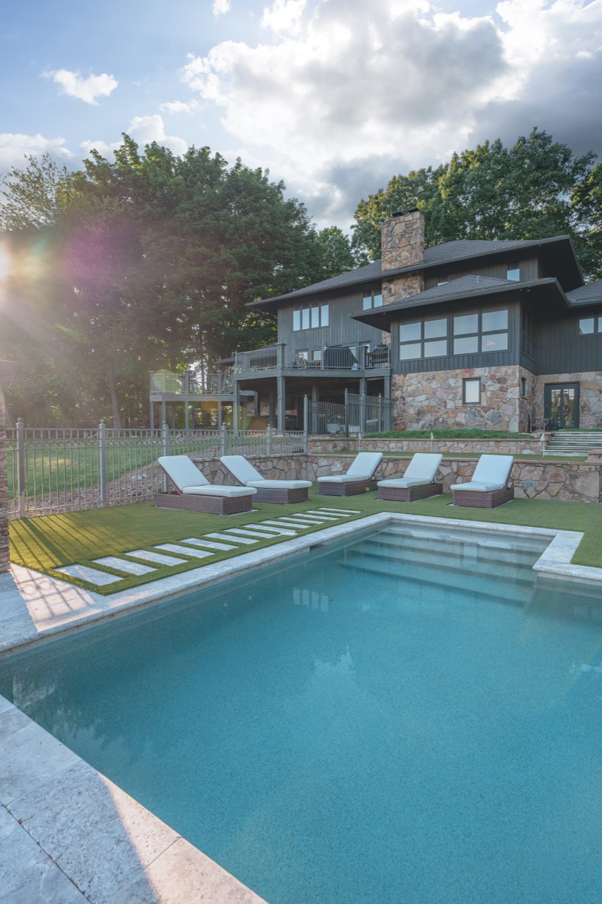 The Night Green, Pool Renovation, Travertine & Turf in East Tennessee - photo 6