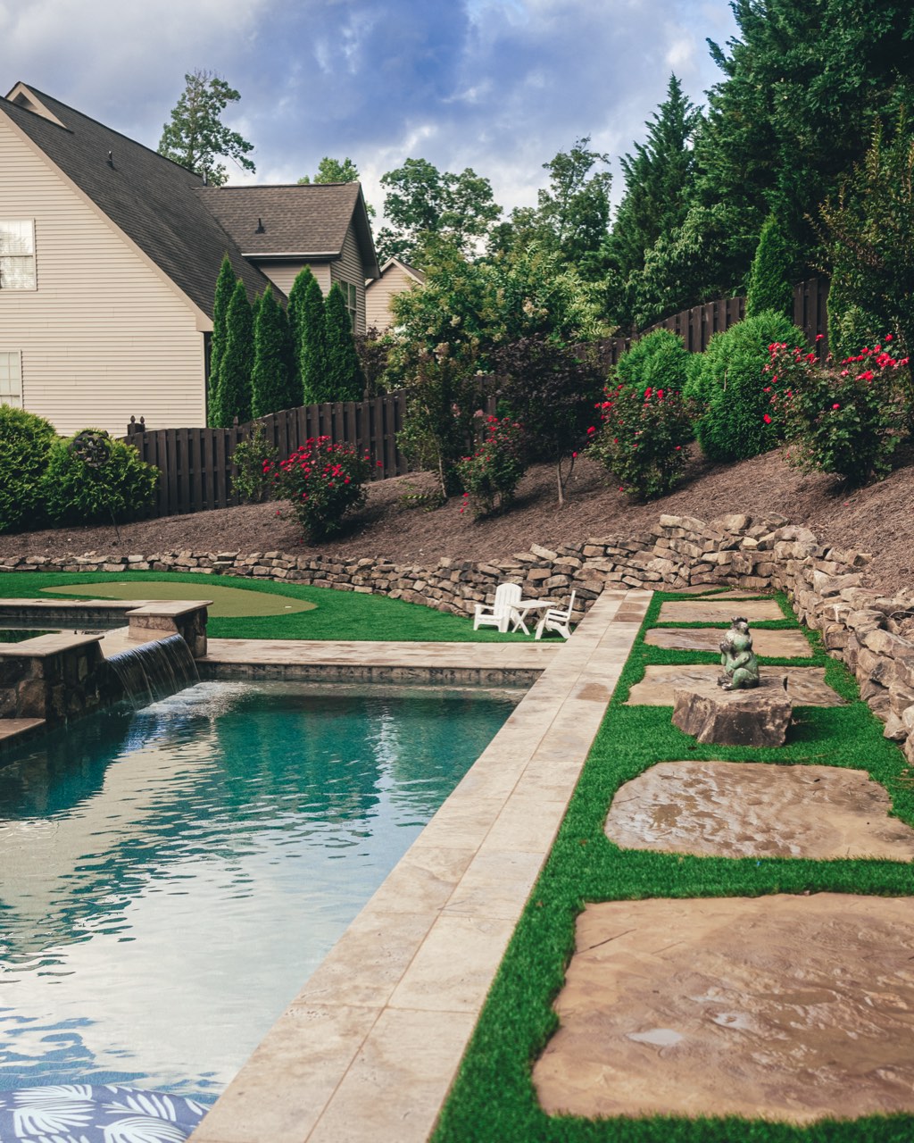 The Travertine Revival, Hardscape Redo, Travertine & Turf in East Tennessee - photo 4